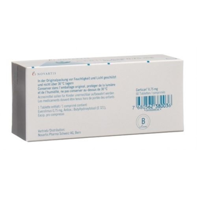 Certican 0.75 mg 6 X 10 tablets Certican 0.75 mg 6 X 10 tablets