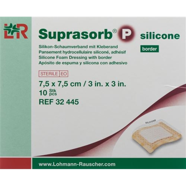 Suprasorb P Silicone Border 7.5x7.5см 10 штук Suprasorb P Silicone Border 7.5x7.5см 10 штук