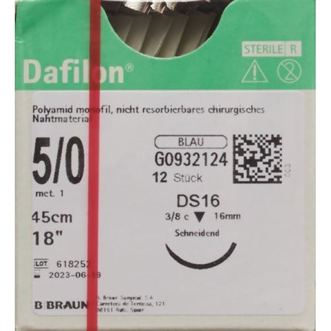 DAFILON 45CM BLAU 16 5-0 DAFILON 45CM BLAU 16 5-0
