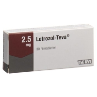 Летрозол Тева 2,5 мг 30 таблеток покрытых оболочкой Летрозол Тева 2,5 мг 30 таблеток покрытых оболочкой