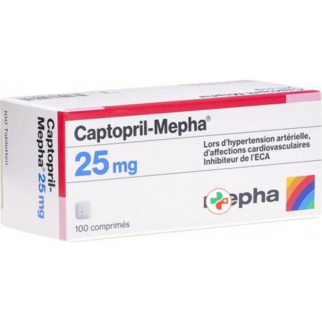 Captopril Mepha 25 mg 100 tablets Captopril Mepha 25 mg 100 tablets