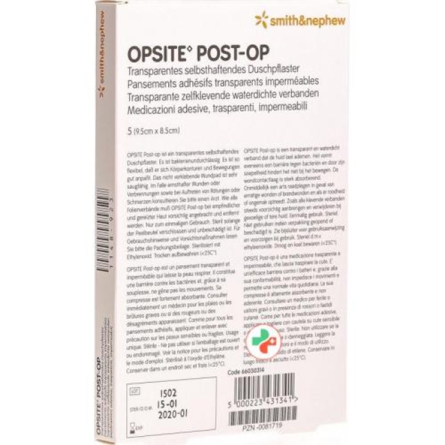 Opsite Post OP Folienverband 9.5x8.5см 6 пакетиков 5 штук