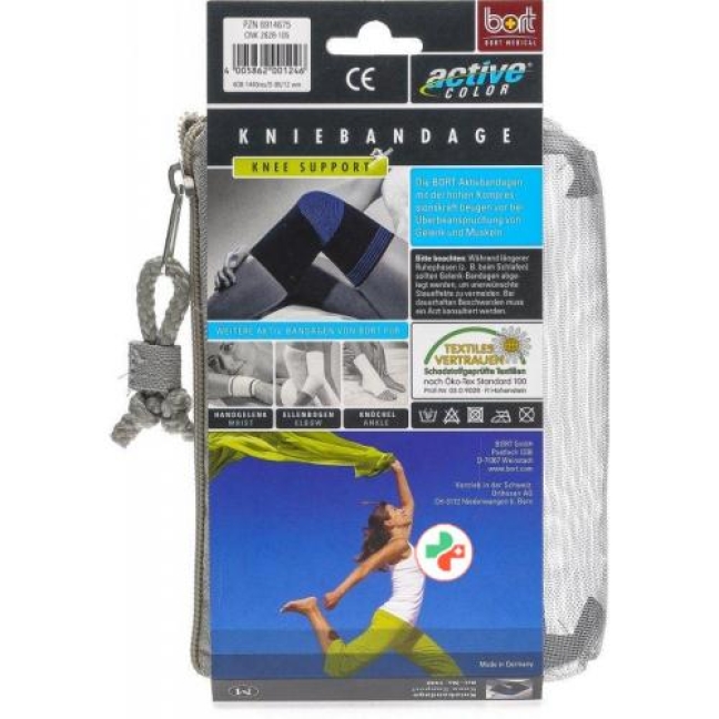 Bort Aktive Color Kniebandage размер M -37см Schwarz Bort Aktive Color Kniebandage размер M -37см Schwarz