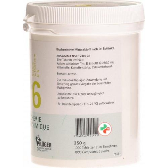 Pflueger Schussler Nr. 6 Kal Sulf в таблетках, D 6 250г Pflueger Schussler Nr. 6 Kal Sulf в таблетках, D 6 250г