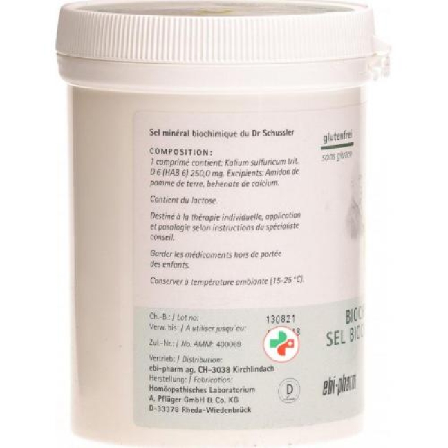 Pflueger Schussler Nr. 6 Kal Sulf в таблетках, D 6 250г Pflueger Schussler Nr. 6 Kal Sulf в таблетках, D 6 250г