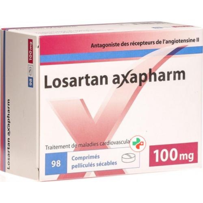 Losartan Axapharm 100 mg 98 filmtablets Losartan Axapharm 100 mg 98 filmtablets