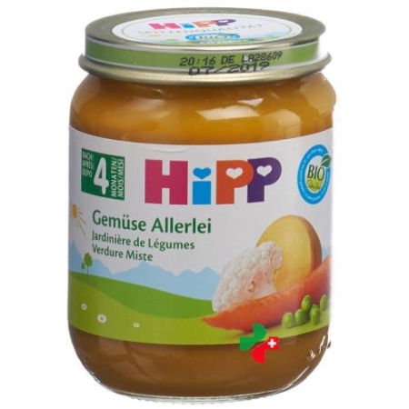 Hipp Gemuse Platte 4m Bio Glas 125г Hipp Gemuse Platte 4m Bio Glas 125г