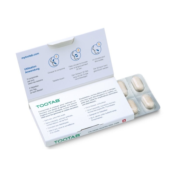 TOOTAB Kautabletten zur Zahnreinigung Minze TOOTAB Kautabletten zur Zahnreinigung Minze