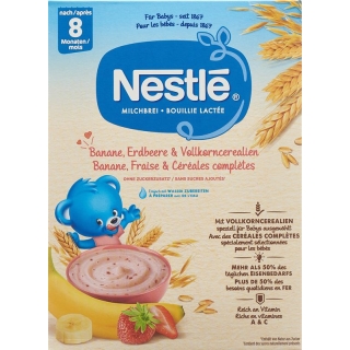Молочная каша Nestlé Банан Клубника и цельнозерновые хлопья 8 месяцев 450 г