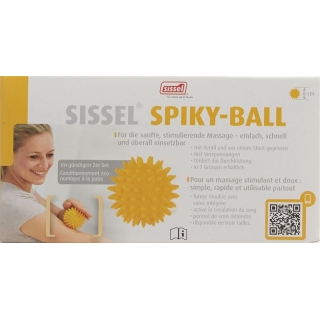 Мяч Sissel Spiky 8см Желтый 2 шт.