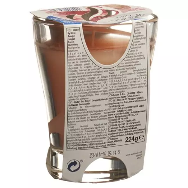 GLADE BY BRISE KERZE ILOVE YOU GLADE BY BRISE KERZE ILOVE YOU