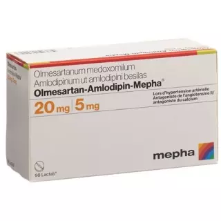 Олмесартан Амлодипин Мефа 20 мг / 5 мг 98 таблеток покрытых оболочкой