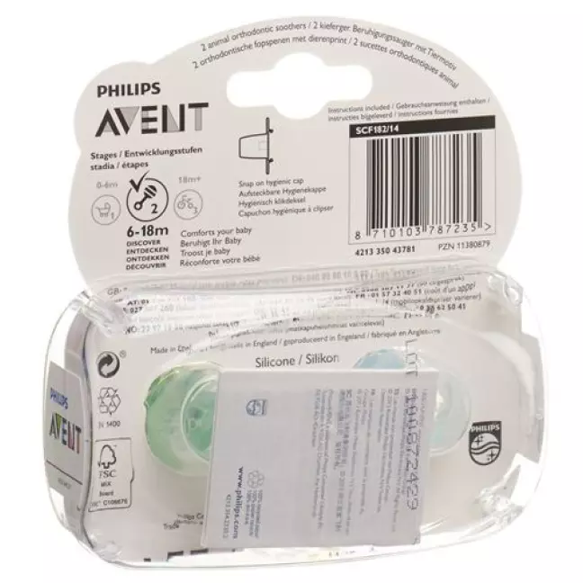 Avent Philips Beruhigungssaug Tier 6-18m Boy 2 штуки Avent Philips Beruhigungssaug Tier 6-18m Boy 2 штуки