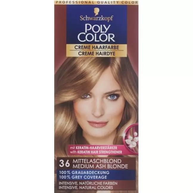 Polycolor крем цвет волос 36 Mittelaschblond 90мл Polycolor крем цвет волос 36 Mittelaschblond 90мл