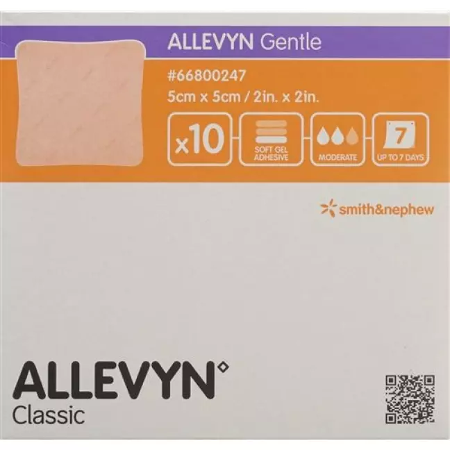 Allevyn Gentle повязка для ран 5x5см 10 штук Allevyn Gentle повязка для ран 5x5см 10 штук