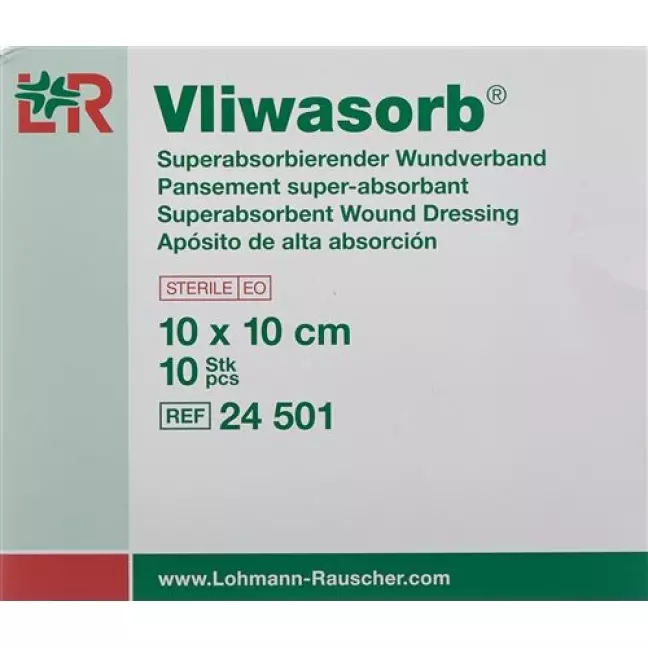 Vliwasorb повязка для ран 10x10см стерильный 10 штук Vliwasorb повязка для ран 10x10см стерильный 10 штук