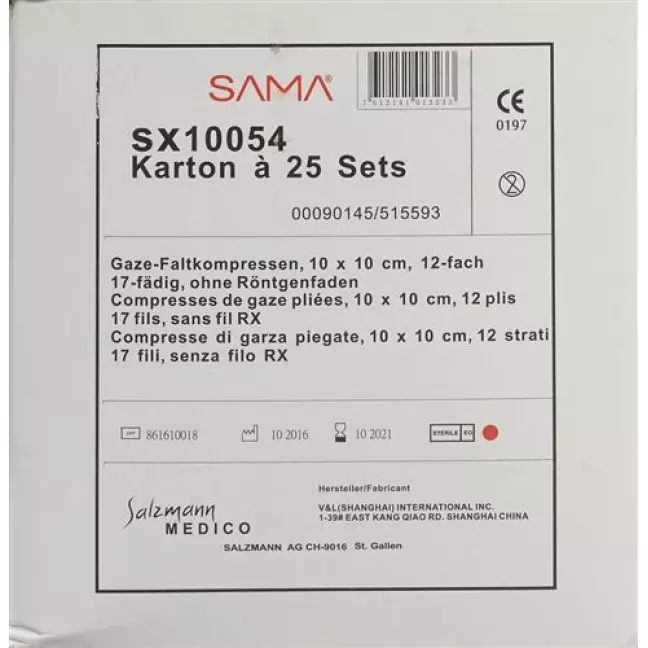 SAMA GAZE FALTKOMPR 12F 10X10 SAMA GAZE FALTKOMPR 12F 10X10