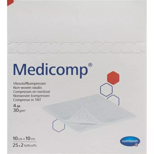 Medicomp Vlieskompressen 10x10см 25 пакетиков 2 штуки Medicomp Vlieskompressen 10x10см 25 пакетиков 2 штуки