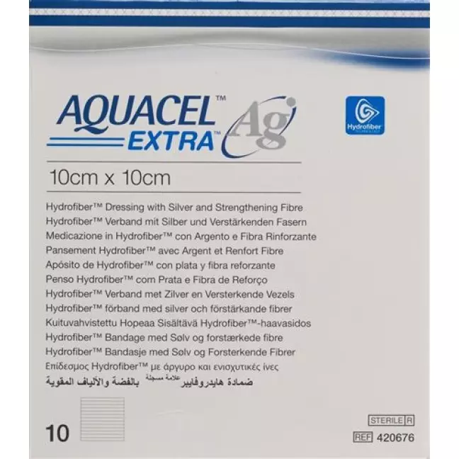 Aquacel Ag Extra Hydrofiber Verband 10x10см 10 штук Aquacel Ag Extra Hydrofiber Verband 10x10см 10 штук