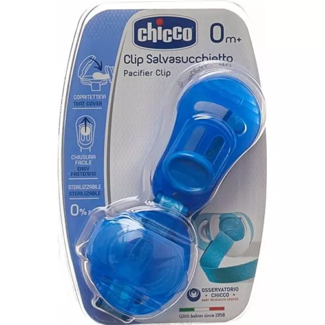 Chicco Saugerschutz mit Clip Blue 0m+ Chicco Saugerschutz mit Clip Blue 0m+