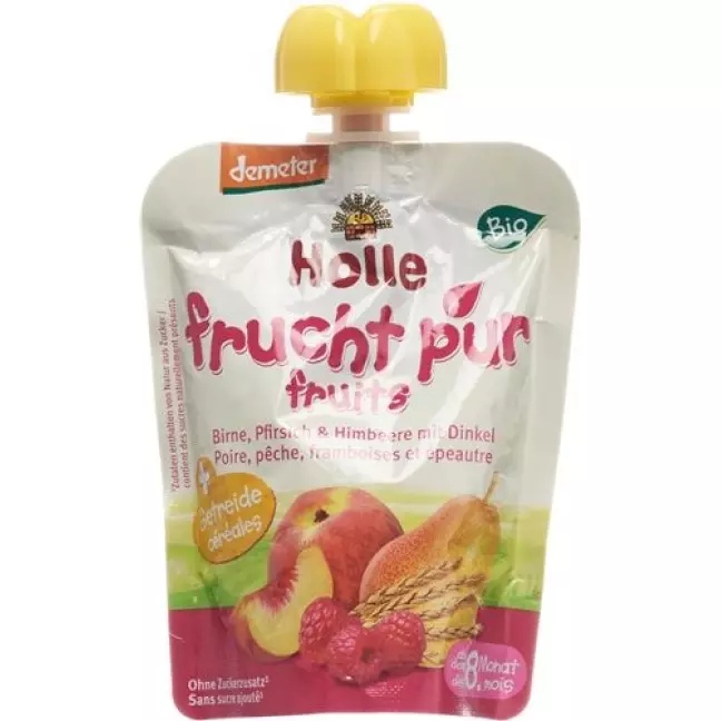 Holle Pouchy Birne Pfirs+himb M Dink 90г Holle Pouchy Birne Pfirs+himb M Dink 90г