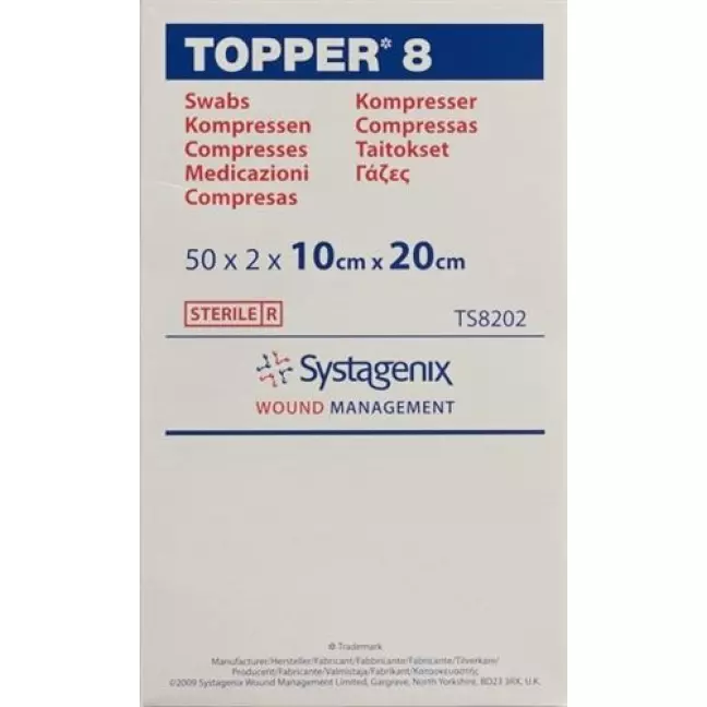 Topper 8 Einmal-Kompressen 10x20см стерильный 50 пакетиков a 2 штуки Topper 8 Einmal-Kompressen 10x20см стерильный 50 пакетиков a 2 штуки