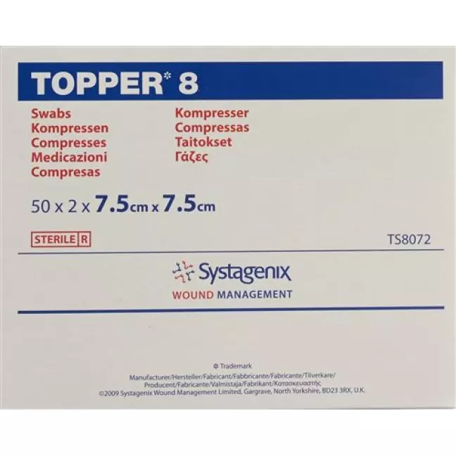 Topper 8 Einmal-Kompressen 7.5x7.5см стерильный 50 пакетиков a 2 штуки Topper 8 Einmal-Kompressen 7.5x7.5см стерильный 50 пакетиков a 2 штуки