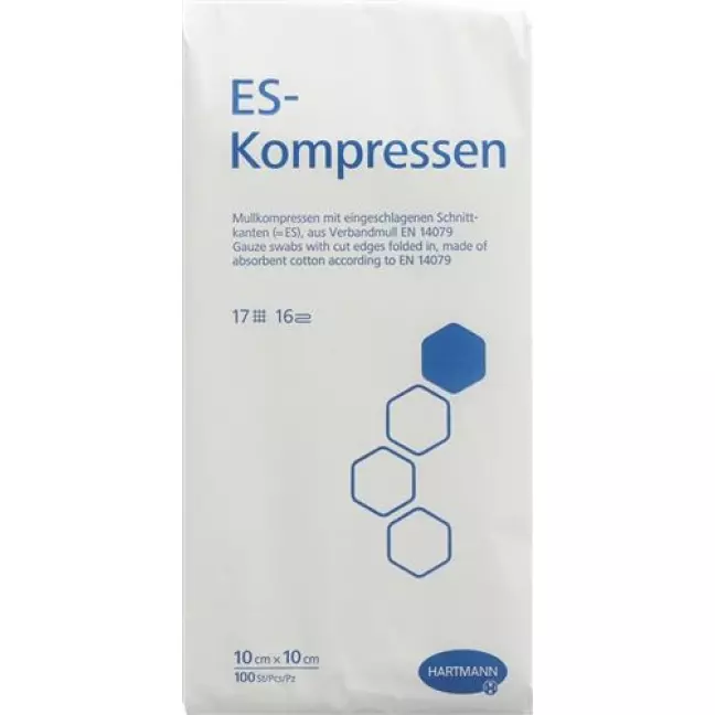 Hartmann Es Kompressen 16-fach 10x10см в пакетиках 100 штук Hartmann Es Kompressen 16-fach 10x10см в пакетиках 100 штук