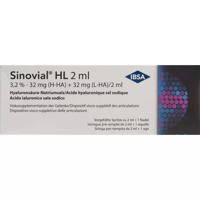 Синовиал HL раствор для внутрисуставных инъекций 3.2% 2 мл 1 предварительно заполненный шприц