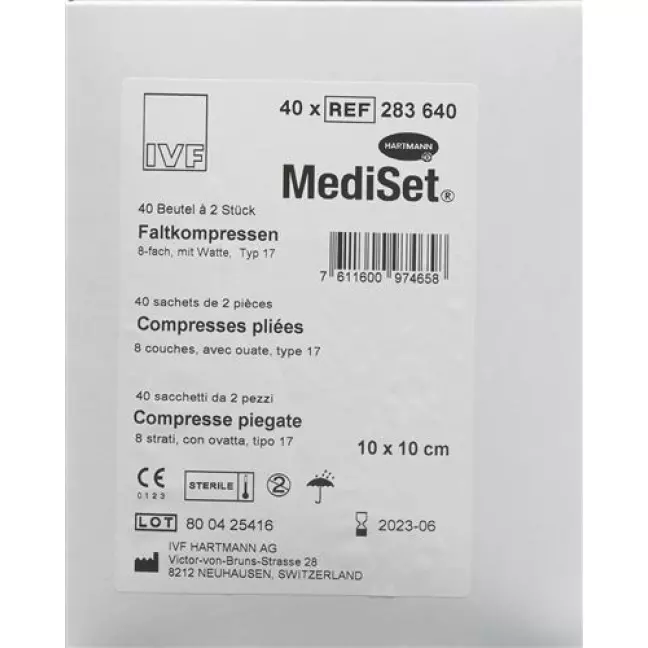MediSet Faltkompressen Typ 17 8-fach 10x10см 2 штуки MediSet Faltkompressen Typ 17 8-fach 10x10см 2 штуки