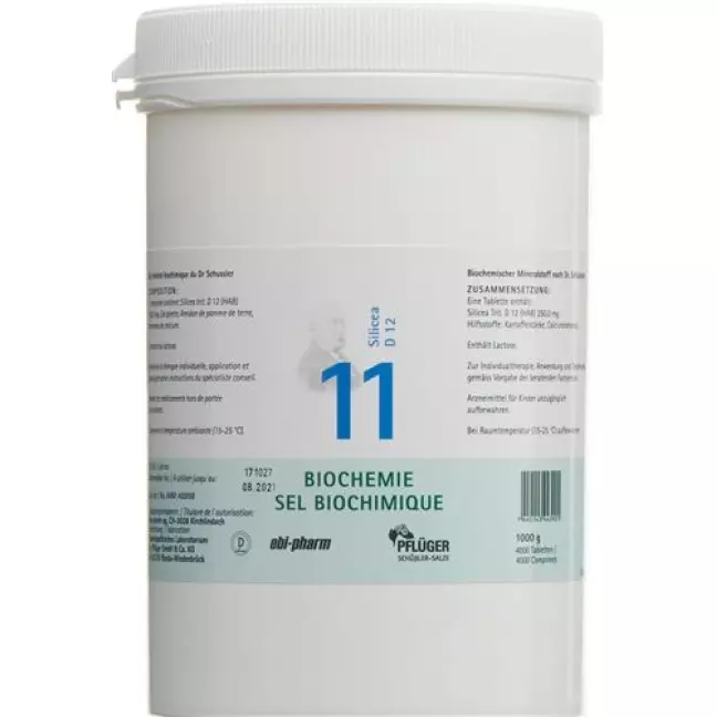 Pflueger Schussler Nr. 11 Silicea в таблетках, D 12 1000г Pflueger Schussler Nr. 11 Silicea в таблетках, D 12 1000г