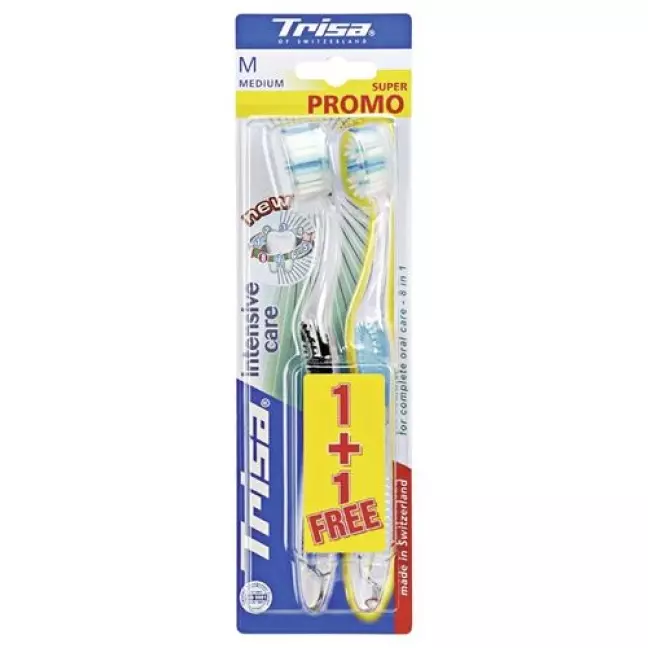 Trisa Intensive Care зубная щётка Medium Duo 2 штуки Trisa Intensive Care зубная щётка Medium Duo 2 штуки