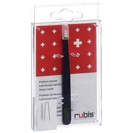 RUBIS PINZ GERADE SCHWARZ INOX