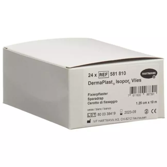 Dermaplast Isopor фиксирующий пластырь 10мX1.25см Vlies Weiss 24 штуки Dermaplast Isopor фиксирующий пластырь 10мX1.25см Vlies Weiss 24 штуки