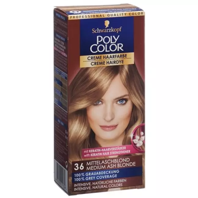 Polycolor крем цвет волос 36 Mittelaschblond 90мл Polycolor крем цвет волос 36 Mittelaschblond 90мл