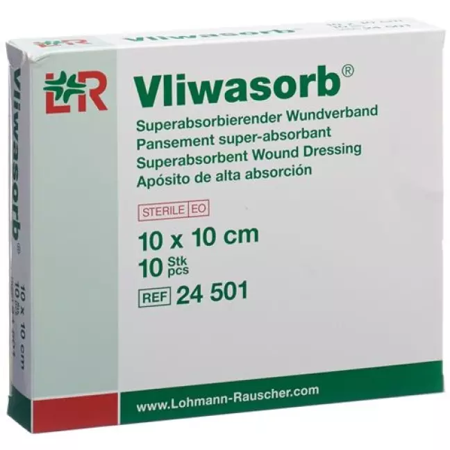 Vliwasorb повязка для ран 10x10см стерильный 10 штук Vliwasorb повязка для ран 10x10см стерильный 10 штук