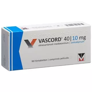 Васкорд 40/10 мг 98 таблеток покрытых оболочкой 