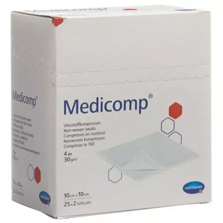 Medicomp Vlieskompressen 10x10см 25 пакетиков 2 штуки Medicomp Vlieskompressen 10x10см 25 пакетиков 2 штуки