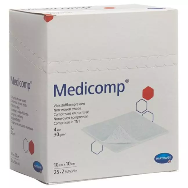 Medicomp Vlieskompressen 10x10см 25 пакетиков 2 штуки Medicomp Vlieskompressen 10x10см 25 пакетиков 2 штуки