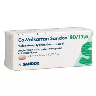 Ко-Валсартан Сандоз 80/12,5 28 таблеток покрытых оболочкой
