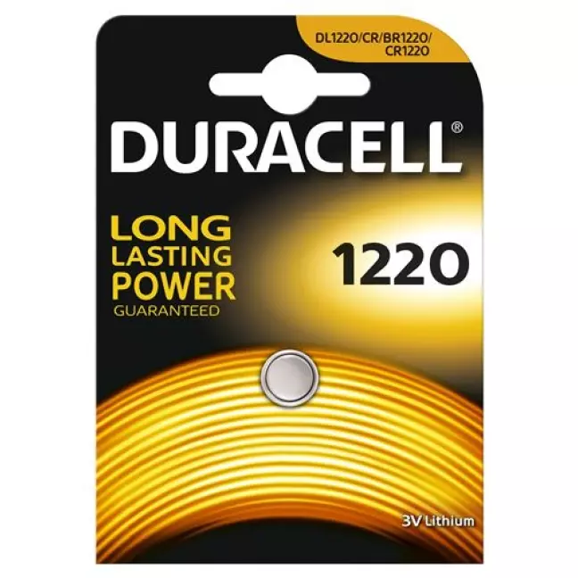 DURACELL BATT CR1220 3V LITHIU DURACELL BATT CR1220 3V LITHIU