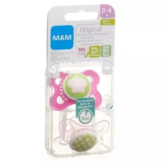 MAM Original Nuggi Silikon 0 bis для 6-месячных Spezialkollektion Girl 2 штуки