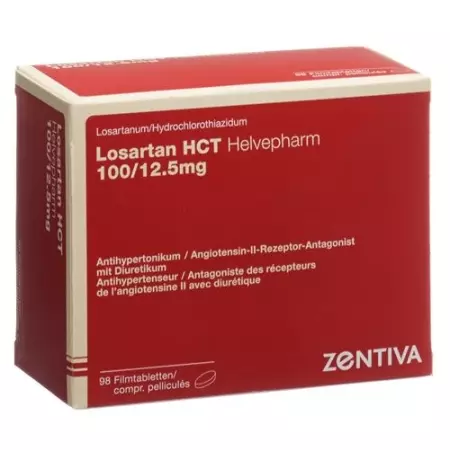 Losartan HCT Helvepharm 100/12.5 mg 98 filmtablets Losartan HCT Helvepharm 100/12.5 mg 98 filmtablets