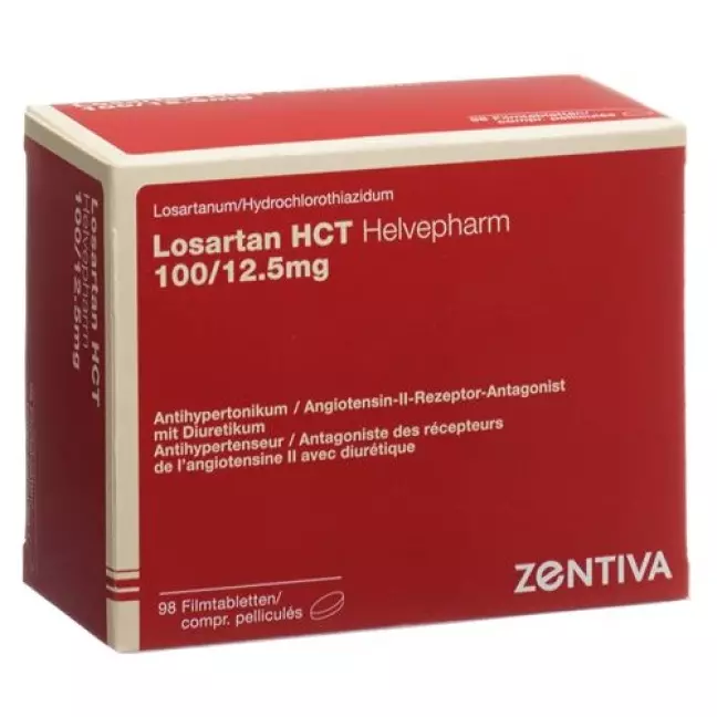 Losartan HCT Helvepharm 100/12.5 mg 98 filmtablets Losartan HCT Helvepharm 100/12.5 mg 98 filmtablets