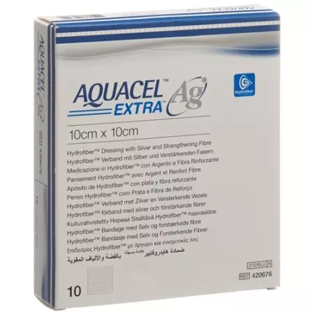 Aquacel Ag Extra Hydrofiber Verband 10x10см 10 штук Aquacel Ag Extra Hydrofiber Verband 10x10см 10 штук