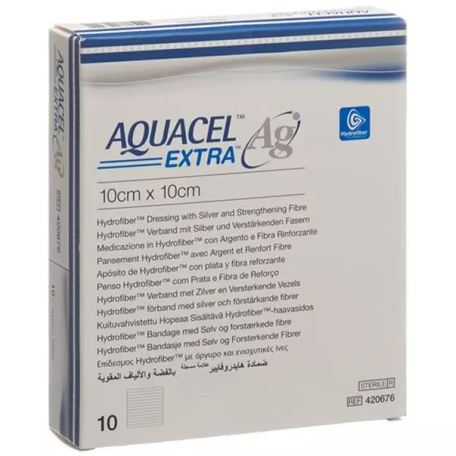 Aquacel Ag Extra Hydrofiber Verband 10x10см 10 штук Aquacel Ag Extra Hydrofiber Verband 10x10см 10 штук