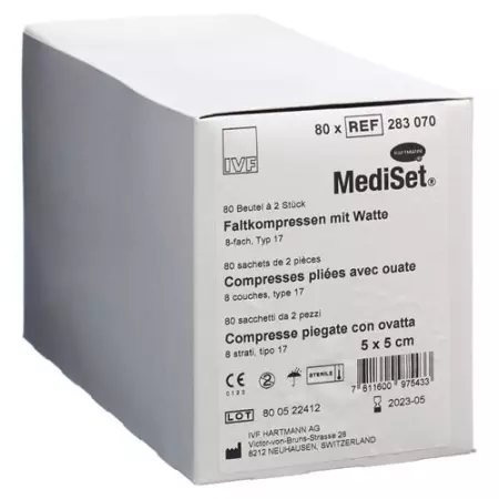 MediSet Faltkompressen mit Watte 5x5см Typ 17 8-fach 80x 2 штуки MediSet Faltkompressen mit Watte 5x5см Typ 17 8-fach 80x 2 штуки