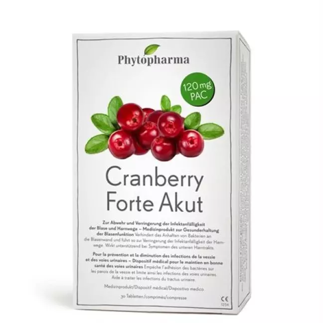 Phytopharma Cranberry Forte Akut в таблетках, 30 штук Phytopharma Cranberry Forte Akut в таблетках, 30 штук