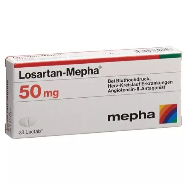 Лозартан Мефа 50 мг 28 таблеток покрытых оболочкой