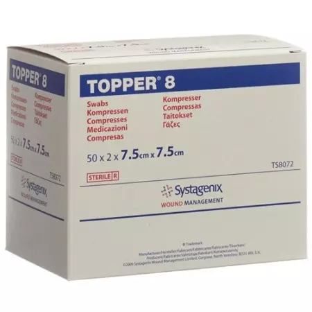 Topper 8 Einmal-Kompressen 7.5x7.5см стерильный 50 пакетиков a 2 штуки Topper 8 Einmal-Kompressen 7.5x7.5см стерильный 50 пакетиков a 2 штуки